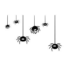 Halloweenské samolepky1 ks samolepek s pavouky pro halloweenskou dekoraci lahví s vodou, okna, notebooku, skateboardu, párty dárek (černý)