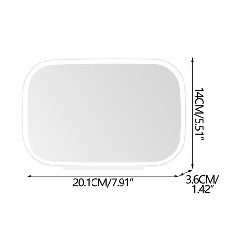 Solskjerm til bil, sminkespeil, oppladbart, 3 LED-moduser 1