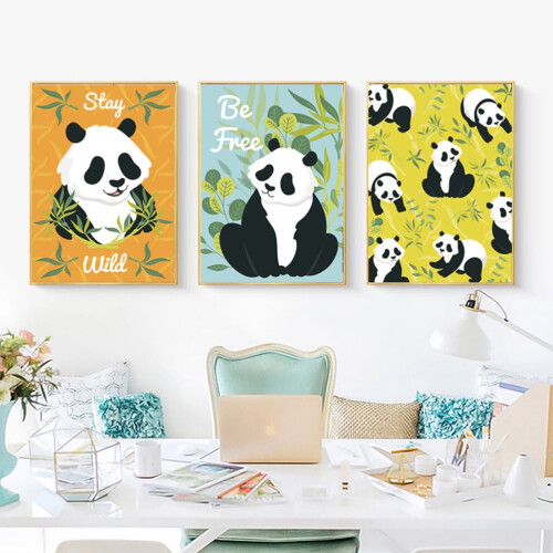 Carta da parati con panda per la camera da letto, 2 pezzi 2
