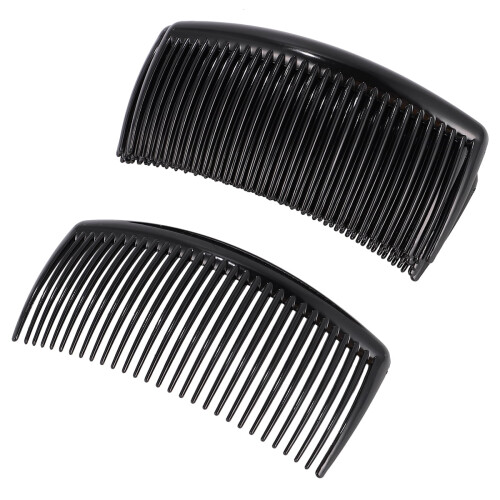 Pieptene lateral din plastic, 27 de dinți, 24 de bucăți, negru 2