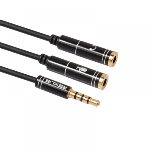 Prettyui 3,5 mm headsetadapterkabel 30 cm Y-splitter 2