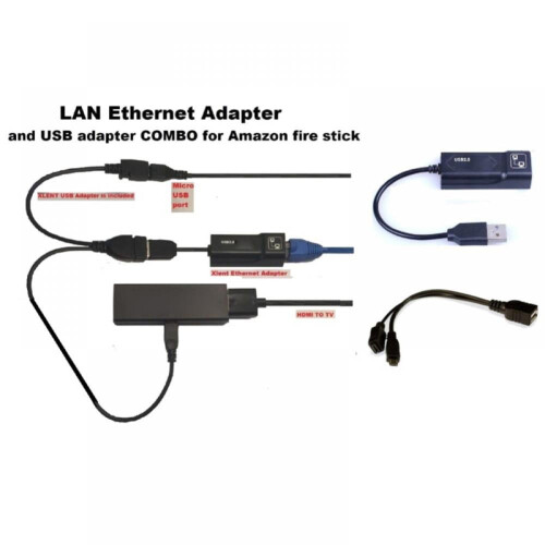 Πολύ βολικός προσαρμογέας Ethernet LAN για FIRE TV3 ή STICK GEN2, κιτ προσαρμογέα Ethernet USB σε LAN, 1