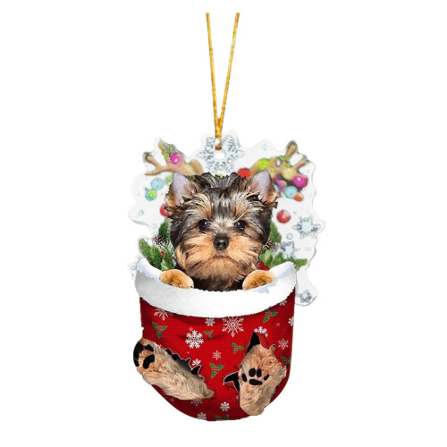 Décorations de Noël en forme de chien pour sapin, double face, 12 modèles 1
