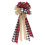 Christmas tree topper bow red black white buffalo plaid 3