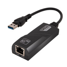 Quinlirra Clearance USB til Ethernet-adapter, USB 3.0 til RJ45 Gigabit Ethernet USB A til 10/100/1000 Gigabit Ethernet LAN-nettverksadapter (1000