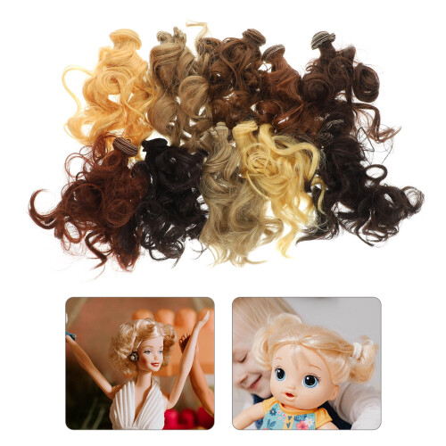 Extensiones de cabello rizado para muñecas (10 unidades) 2