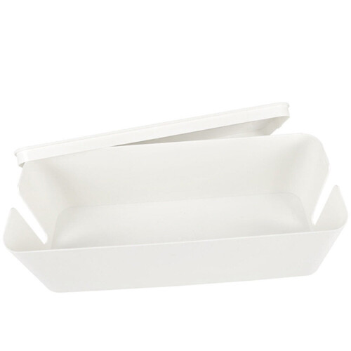 Cutie de gestionare a cablurilor din plastic, albă, pachet de 1 2