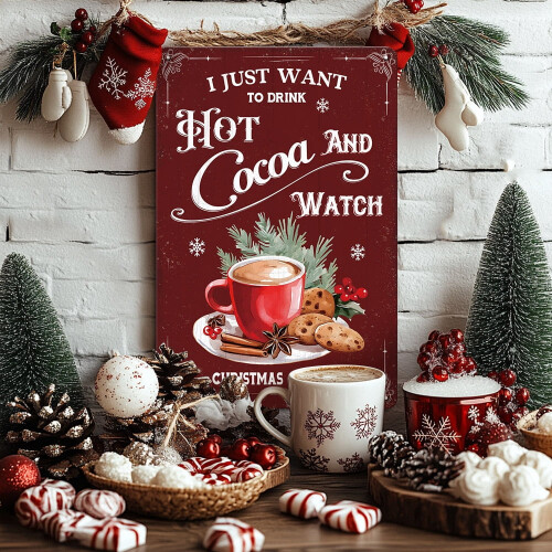 Affiche de Noël en métal vintage, 20 x 30 cm 1