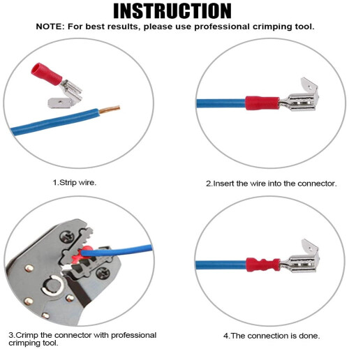 Connecteurs à fourche mâle/femelle 22-16 AWG (25 pièces) 2