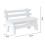 Banc de jardin double miniature en bois blanc, paysage 4