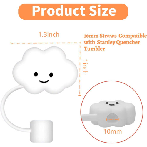 Cloud Shape Straw Covers for Stanley Tumbler 10mm 6 Pack 1