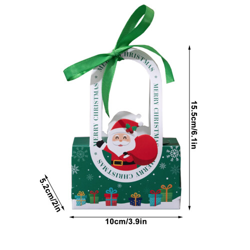 Christmas candy packaging box with bow ribbon 1 piece 2