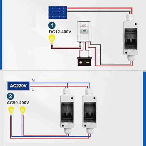 Solar Panel DC Disconnect Switch 400V 2-Pole IP65 32A 1