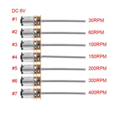 Μίνι μεταλλικός κινητήρας DC6V με άξονα 30-400RPM M3x55mm 1
