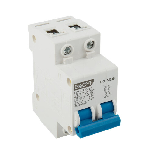 DC miniatuurstroomonderbreker 2-polig 1000V 32A 1