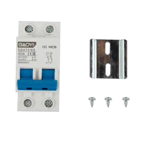 DC miniatuurstroomonderbreker 2-polig 1000V 32A 2