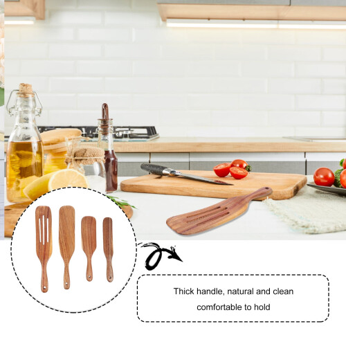 Ensemble de spatules de cuisine en bois, 4 pièces 1