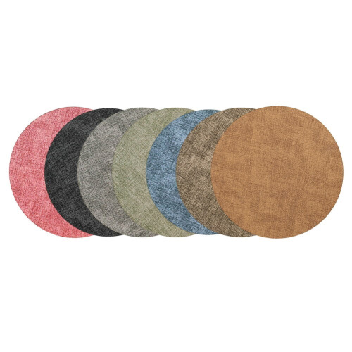 Ronde, waterdichte placemats van PU-leer (4 stuks) 2