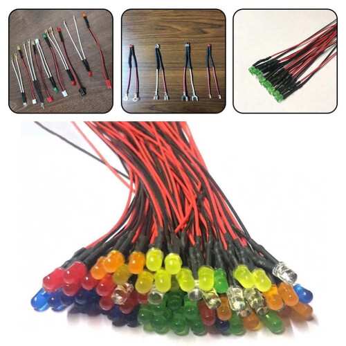 LED-Leuchten, einzeln vorverdrahtet, 3 mm, 50 Stück 2