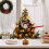 Mini LED Christmas Tree with Berries Gold 13.8 in Battery 4