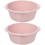 Rund plastvask til badet, 2 stk. rosa 3