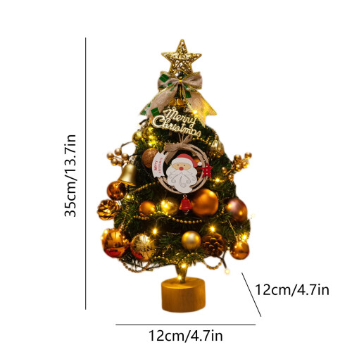 Mini LED Christmas Tree with Berries Gold 13.8 in Battery 2