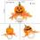 Halloween-Serviettenringe in Kürbisform, 6 Stück 2