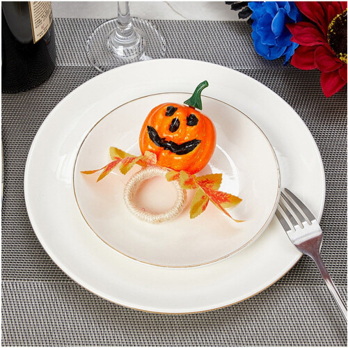 Halloween-Serviettenringe in Kürbisform, 6 Stück 2