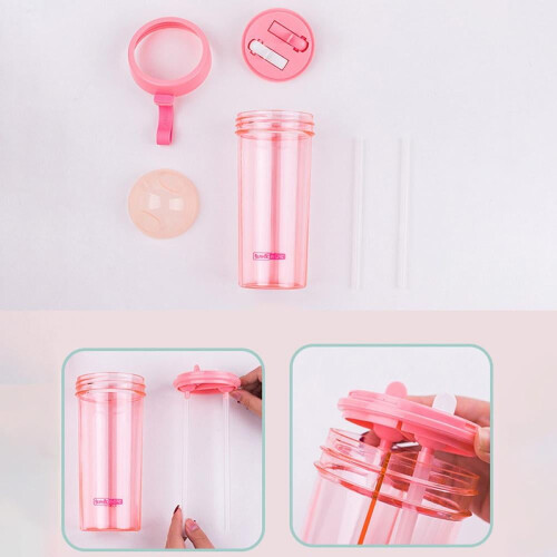 Double Drinking Cup Pink 600ml 2
