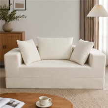 Schlafsofa aus Cord, 2-in-1-Klappsofa für Gäste mit 3 Kissen für kleine Räume