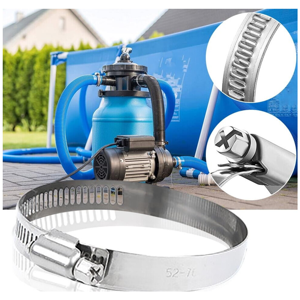 Swimming Pool Hose Clamp Stainless Steel Adjustable 1 Pack 901175983146
