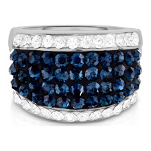 White Gold Plated Crystal Cocktail Ring Size 6-9