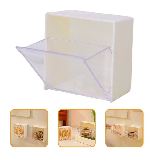 Boîte de rangement murale pour cotons et cotons-tiges 2