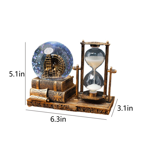 LED Music Snow Globe with Crystal Tower Design, Rotatable 1