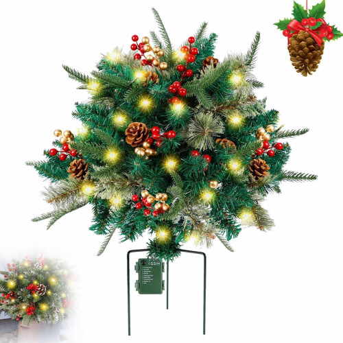 Lssam Lighted Artificial Christmas Urn Filler 1 pc