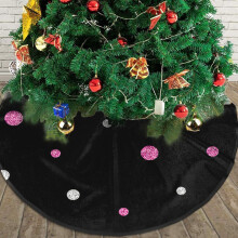 Christmas Tree Skirt Colorful Dot Glitter Pattern 36 inch