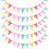 Multicolored Fabric Pennant Garland 60 Pieces 1