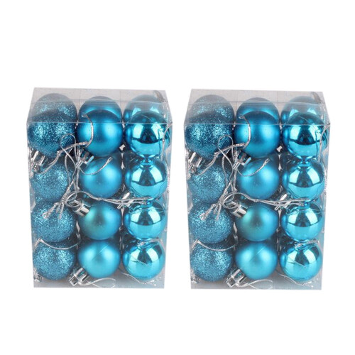 Staron Sky Blue Christmas Ornaments 30mm 48pcs