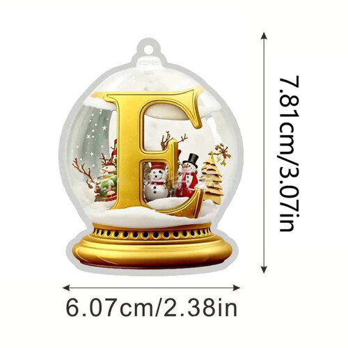 Yellow Crystal Acrylic Christmas Tree Alphabet Ornaments 2