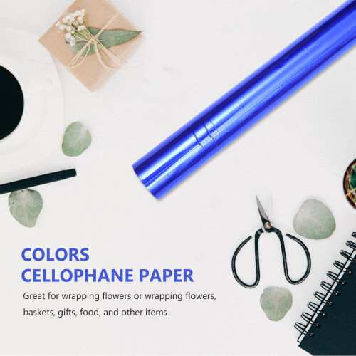 Cellophane Wrap Roll Blue 12 in x 50 ft 2