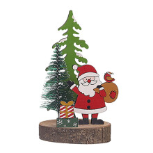Wooden Santa Table Decoration Festive Indoor Ornament