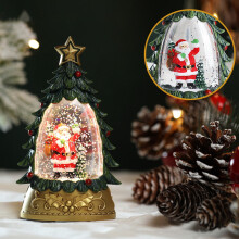 Jouluinen lumipallolyhty - Yhteensopiva ulko- ja kodinsisustuksen kanssa, Lumiukko Joulupukin kimalteleva syyskoriste kiitospäiväksi