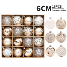 Christmas ball ornaments gold white 16 pieces