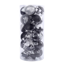 Christmas Tree Balls Black Shatterproof 24 pcs