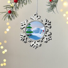 Christmas Snowflake Ornament Metal Sublimation Blank 1 Piece