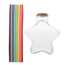 Glass Wishing Bottles with Origami Star Paper Set 540pcs