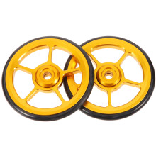 Folding Bicycle Push Wheel Modification Kit Metal 2pcs Gold