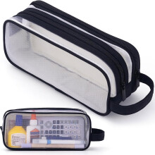 Pencil Case with 2 Compartments and Mesh Organizer