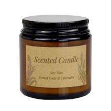 Kayannuo - Liquidation de Noël - Bougie parfumée à la cire de soja, coffret cadeau avec ornements en verre, flacon marron style ins, bougie