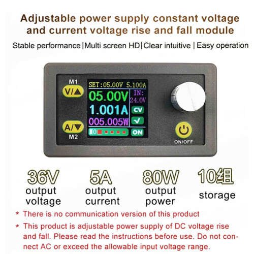Mosiee DC měnič s ampérmetrem a voltmetrem 36V5A 2